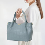 crocodile pattern leather handbag, view 3 - MRSLM