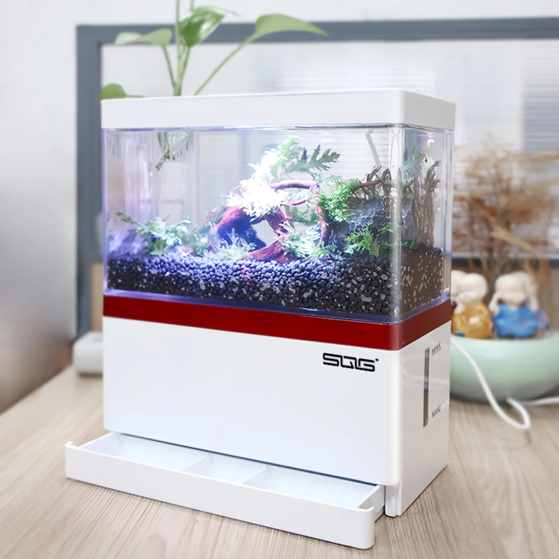 self-circulating mini fish tank, view 3 - MRSLM