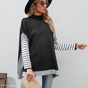 women's batwing sleeve half-high neck sweater, view 3 - MRSLM