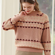 women's mock neck jacquard sweater - MRSLM