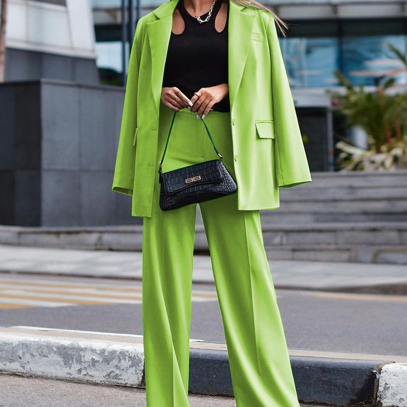 women's long sleeve coat and pants two-piece suit, view 6 - MRSLM