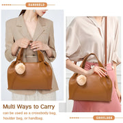 Large capacity soft synthetic leather tote bag, view 3 - MRSLM