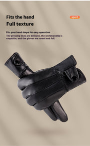 genuine leather fleece-lined gloves, view 3 - MRSLM