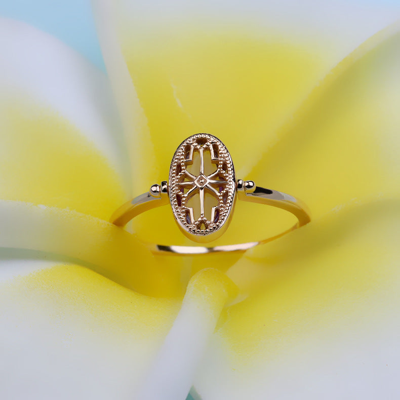 ancient amethyst hollow pattern reversible ring, view 5 - MRSLM