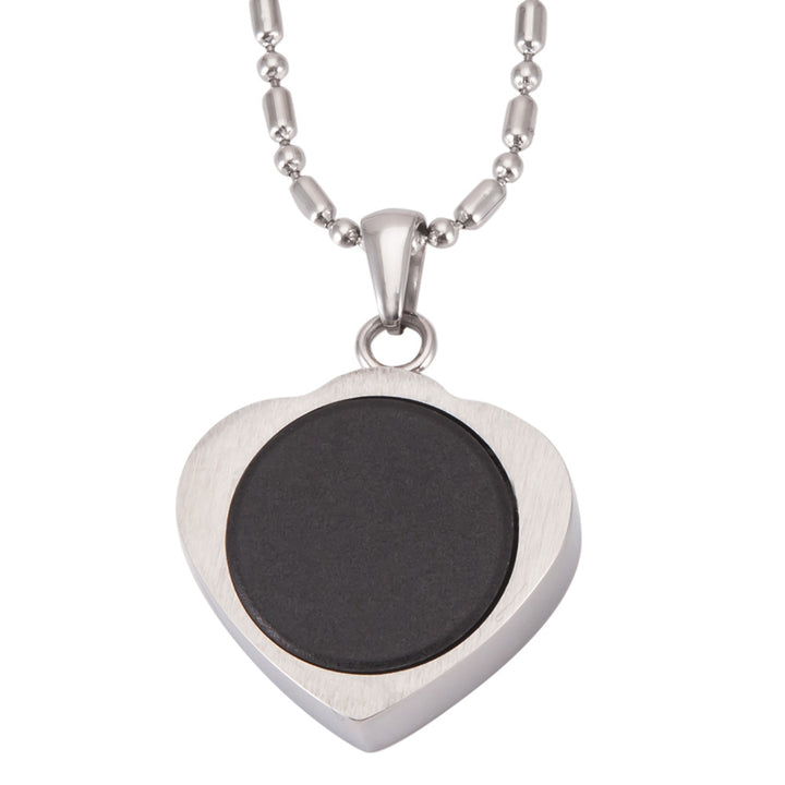 Love Shaped Negative Ion Pendant Volcanic Mineral Zirconia Necklace