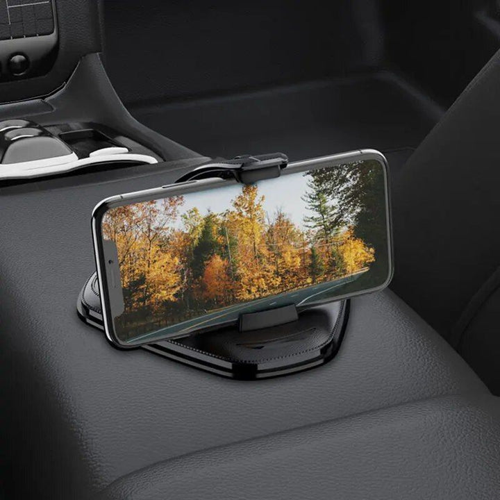 Universal Dashboard &amp; Armrest Car Phone Mount - Sleek Black ABS Holder