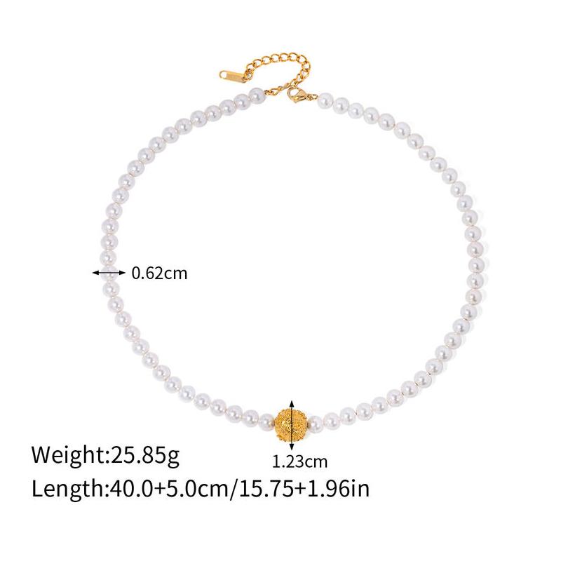gold plated pearl flower ball bracelet, view 3 - MRSLM