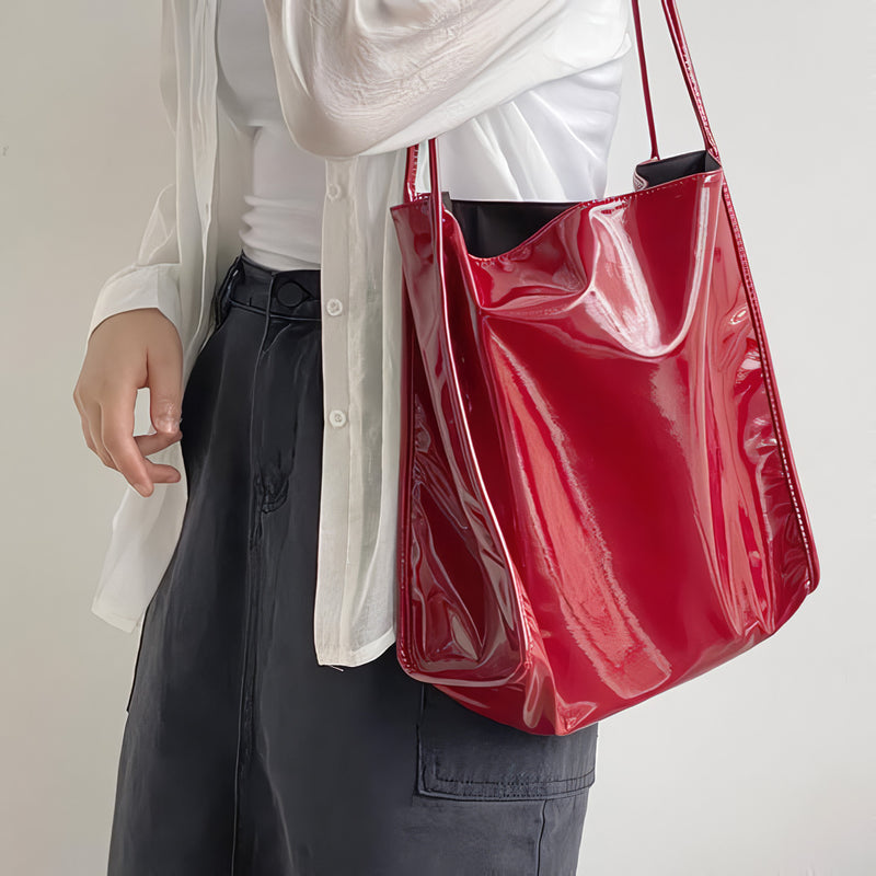 PU leather bucket shoulder bag, view 4 - MRSLM