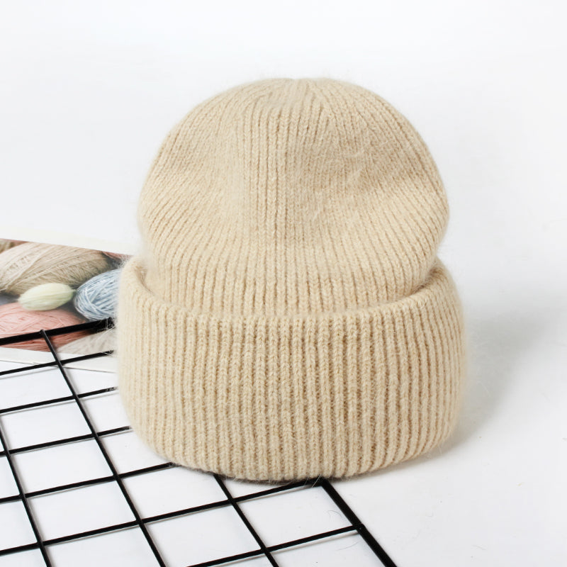 Unisex rabbit fur knit beanie, view 12 - MRSLM