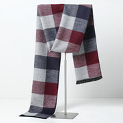plaid men's cashmere scarf, view 6 - MRSLM
