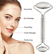 stainless steel facial roller and gua sha set, view 7 - MRSLM