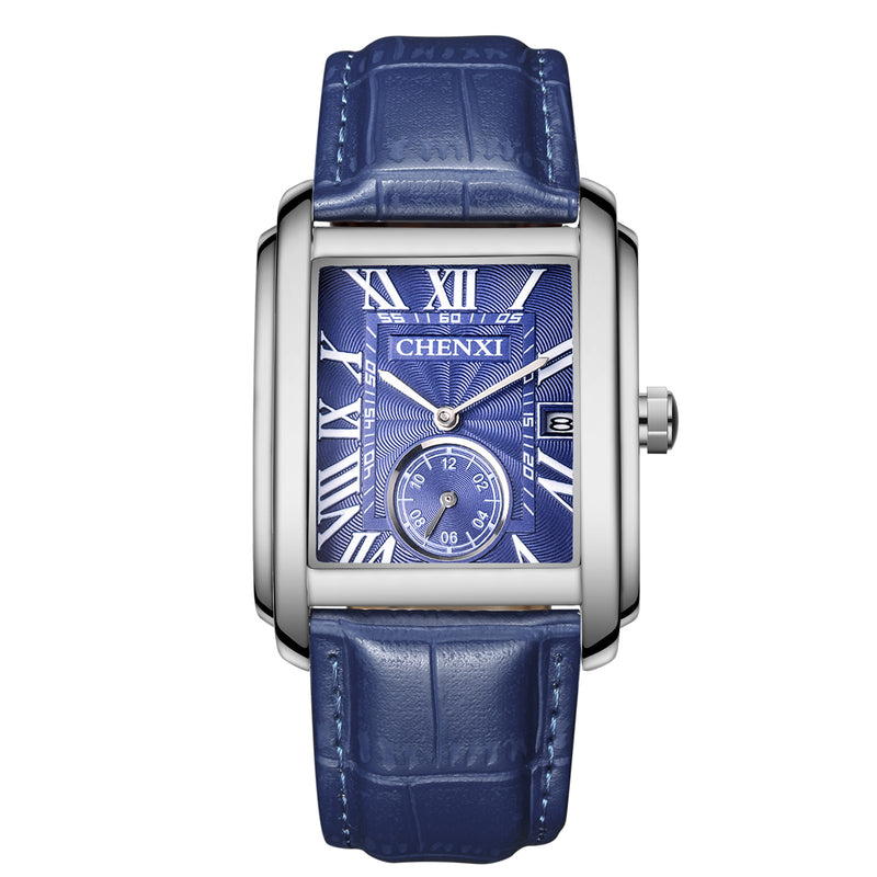men's square quartz strap watch, view 2 - MRSLM