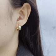 women's wide flat round hoop earrings - MRSLM