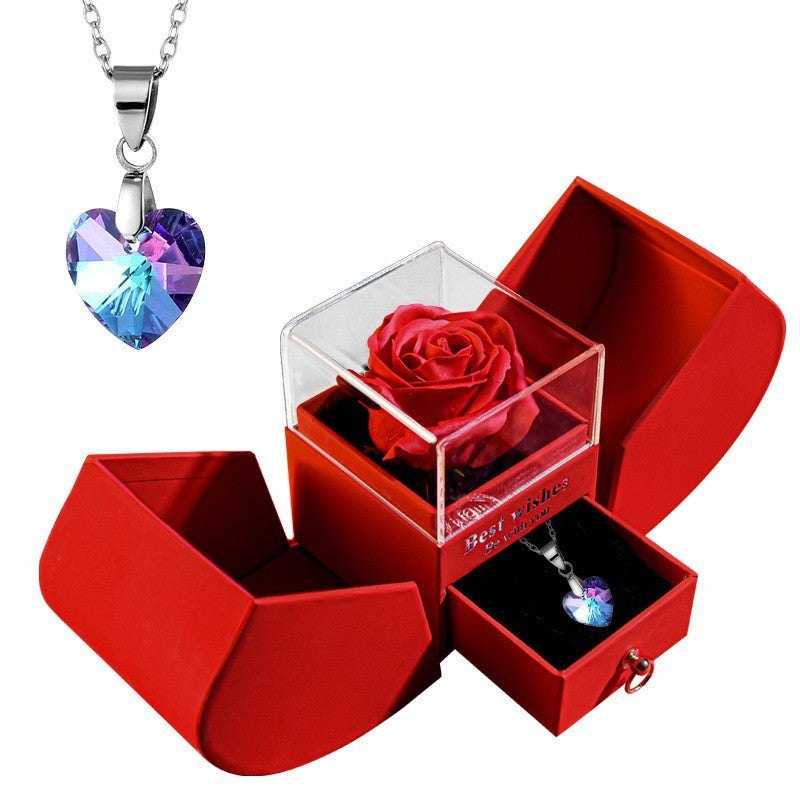 Preserved rose apple gift box with necklace, view 21 - MRSLM