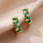 blue zircon hoop earrings, view 13 - MRSLM