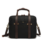 waxed canvas vintage travel briefcase, view 10 - MRSLM