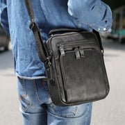 leather retro messenger bag, view 8 - MRSLM
