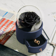 Preserved rose jewelry box with necklace, view 7 - MRSLM