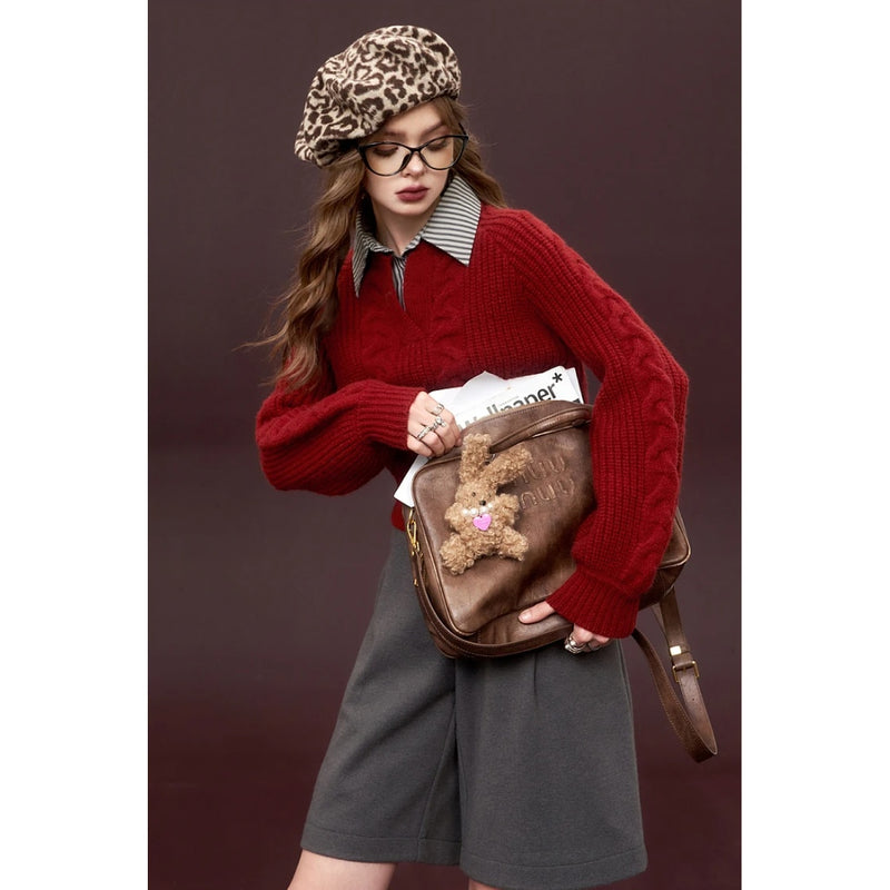 spliced pullover sweater, view 4 - MRSLM