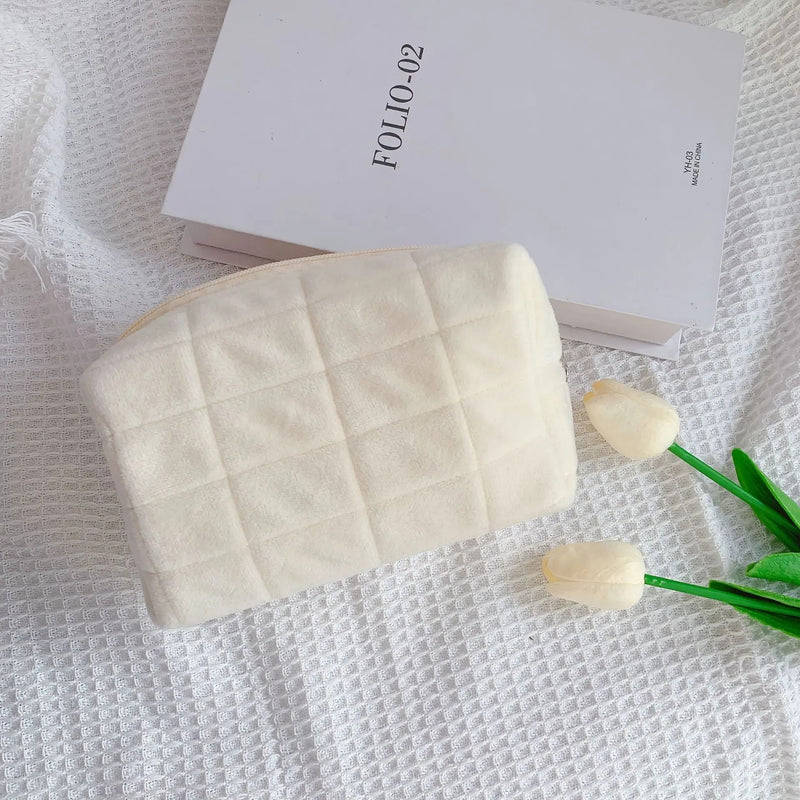 plush fur cosmetic bag, view 4 - MRSLM