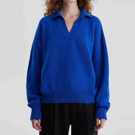 women's V-neck polo sweater, view 2 - MRSLM