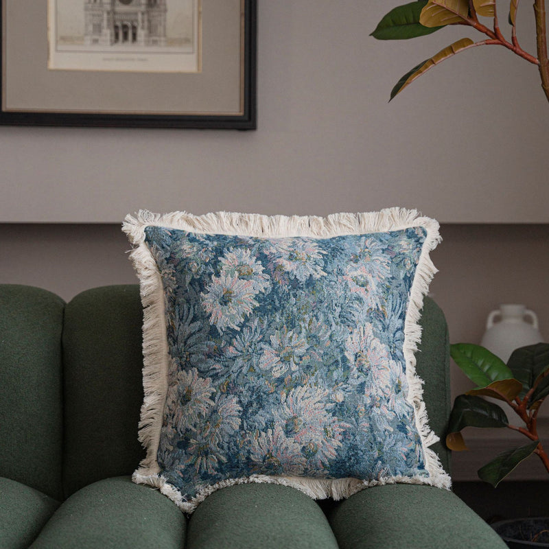 jacquard floral cushion cover, view 2 - MRSLM