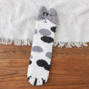 kitten fleece floor socks, view 4 - MRSLM