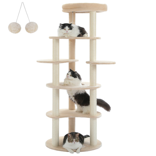 modern 6-level cat tree, view 2 - MRSLM
