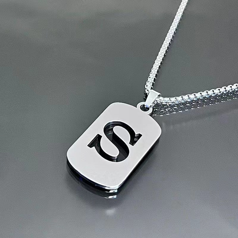 titanium steel letter necklace, view 27 - MRSLM
