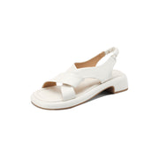 handmade leather chunky heel sandals, view 9 - MRSLM