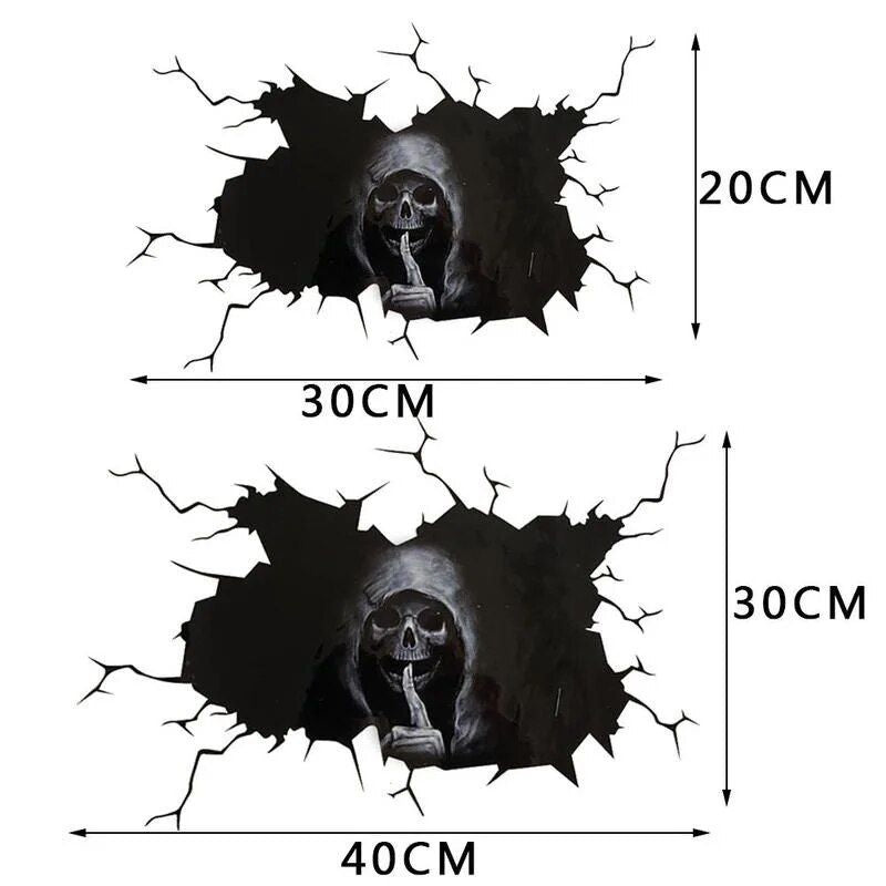 halloween skull decal, view 3 - MRSLM