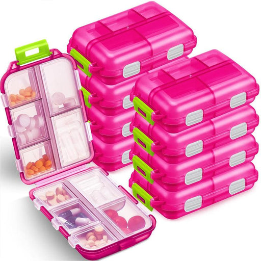 travel pill organizer case with 10 compartments - MRSLM
