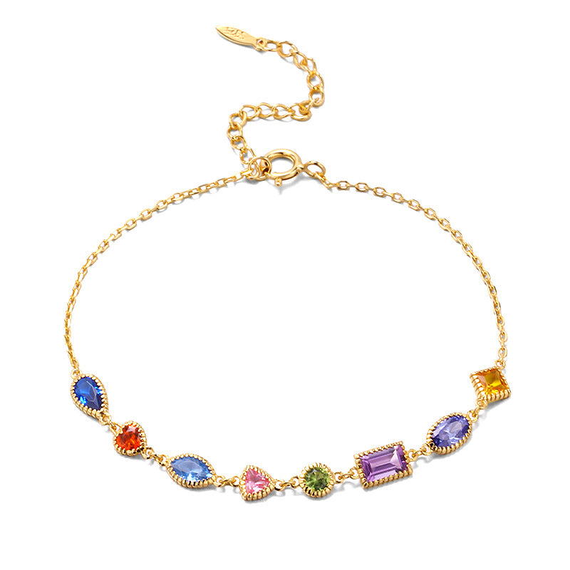 925 silver colored zircon bracelet, view 4 - MRSLM