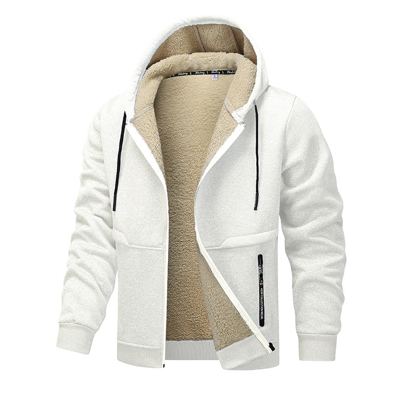 Men's sherpa lined zip-up hoodie jacket, view 5 - MRSLM