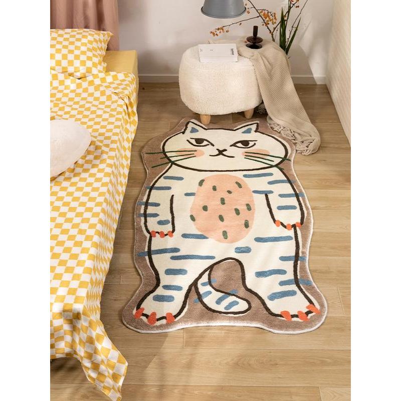 cute cat cartoon living room rug, view 6 - MRSLM