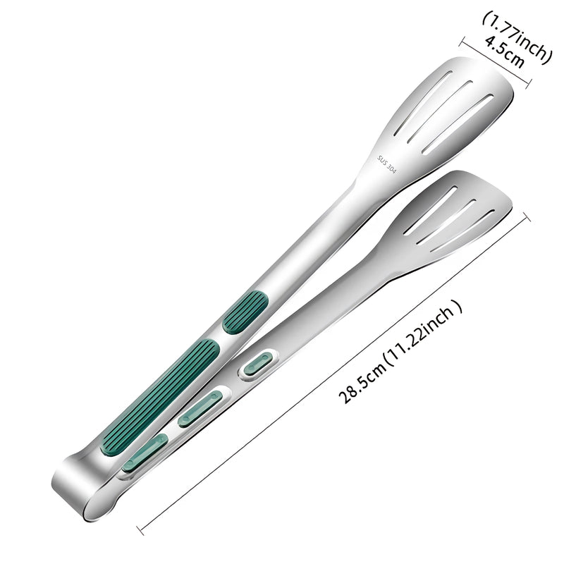 stainless steel non-slip food tongs, view 3 - MRSLM