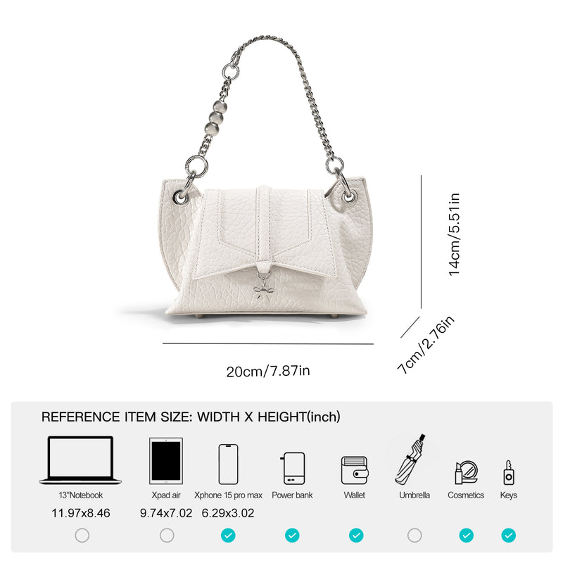 white butterfly wing crossbody bag, view 7 - MRSLM