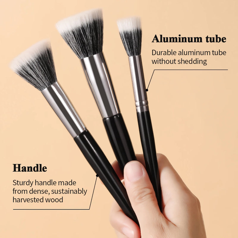 goat hair stippling brush set, view 3 - MRSLM