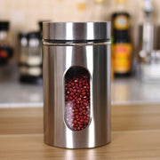 Clear glass food storage jars with airtight lid, view 6 - MRSLM