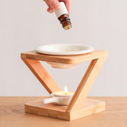 bamboo essential oil aroma burner, view 3 - MRSLM
