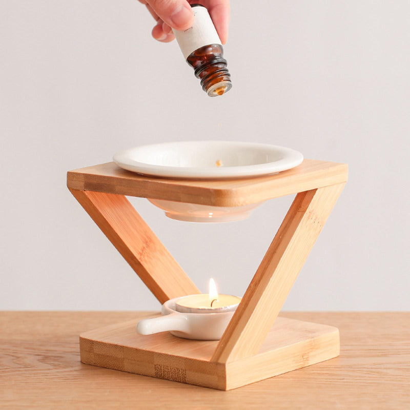 bamboo essential oil aroma burner, view 3 - MRSLM