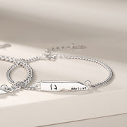 925 silver couple letter bracelets, view 6 - MRSLM