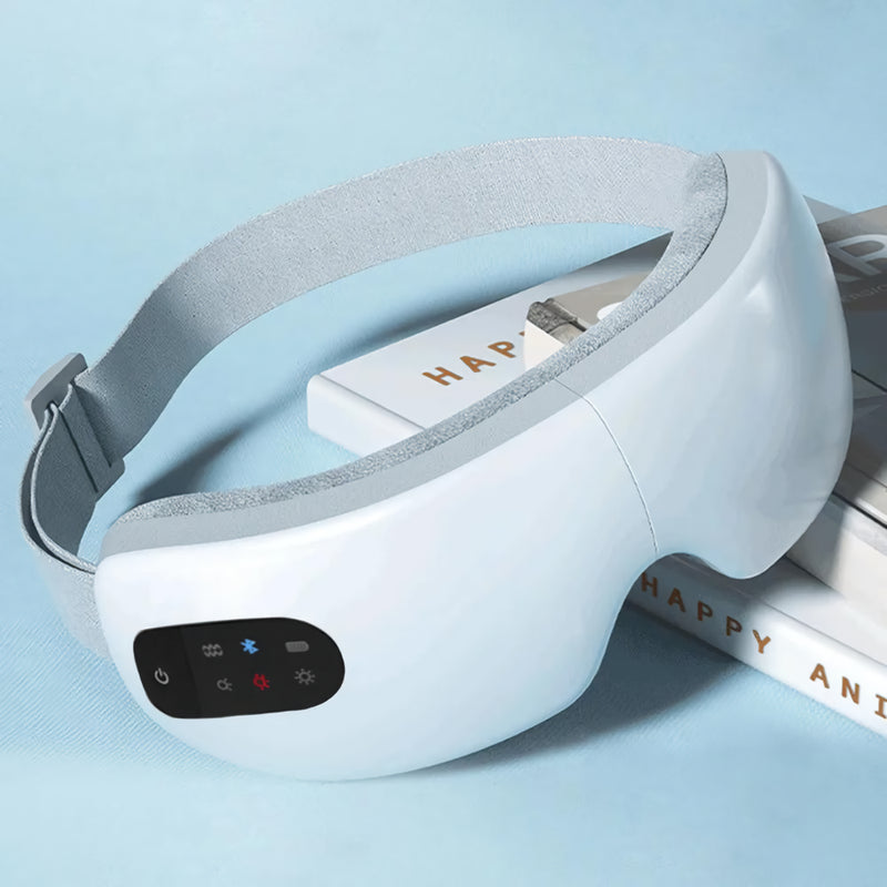 smart eye massager with heat and bluetooth, view 2 - MRSLM