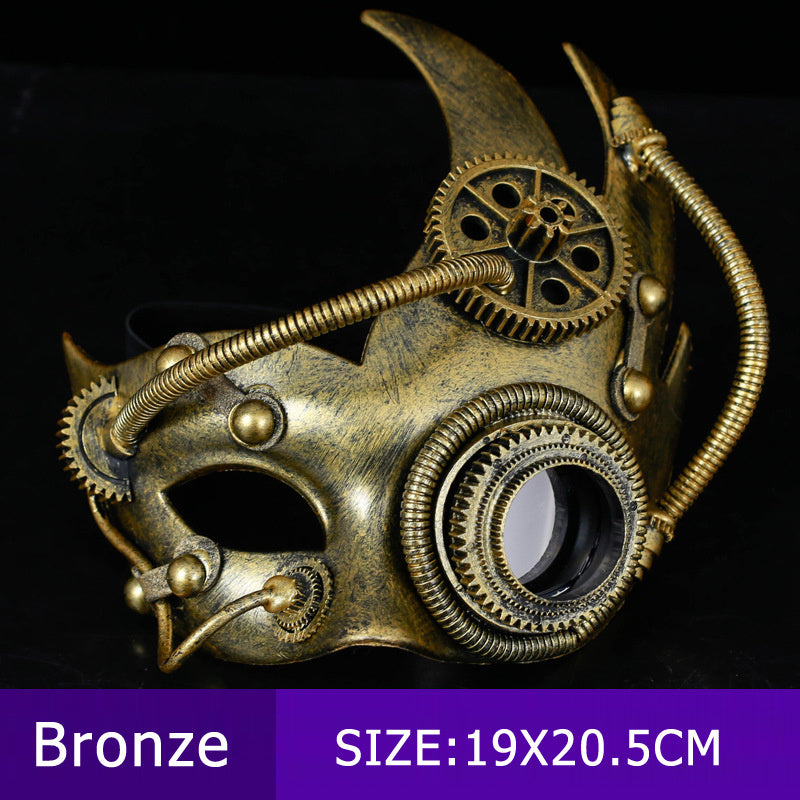 Steampunk half face mask, view 4 - MRSLM