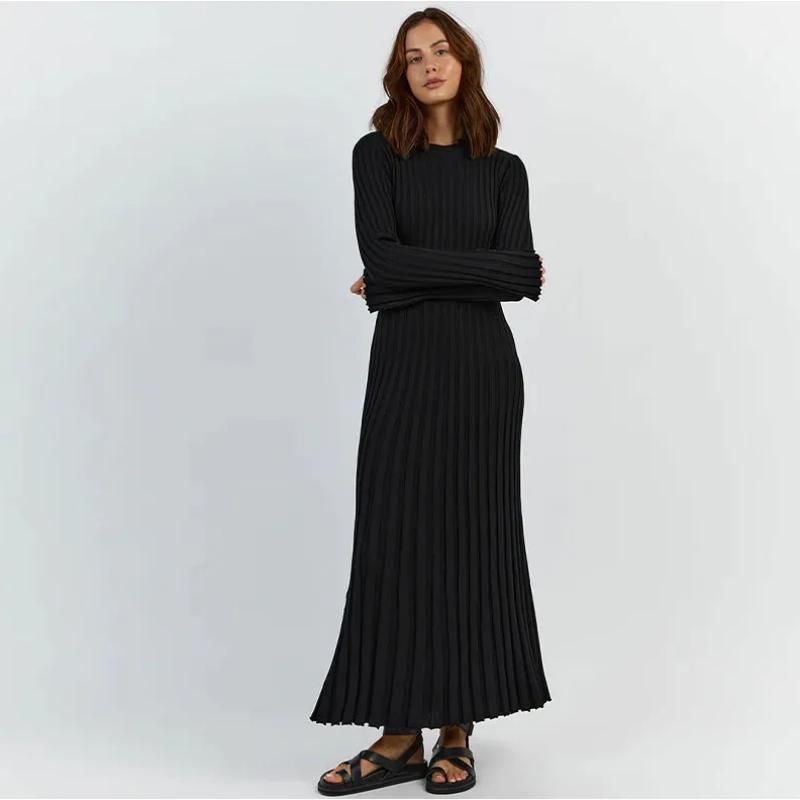elegant pleated knit dress - MRSLM