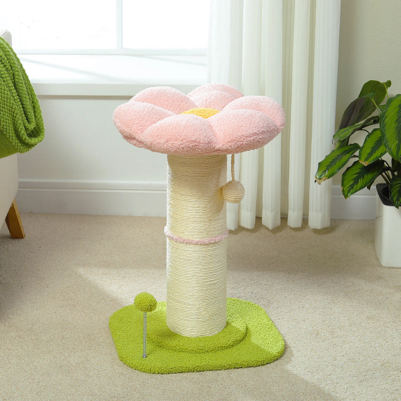 small cat scratching post with sisal and spring ball, view 3 - MRSLM