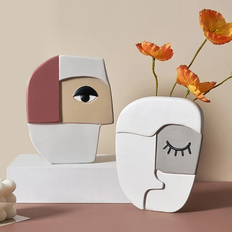 ceramic face vase, view 6 - MRSLM