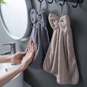 bowknot coral velvet hand towel - MRSLM