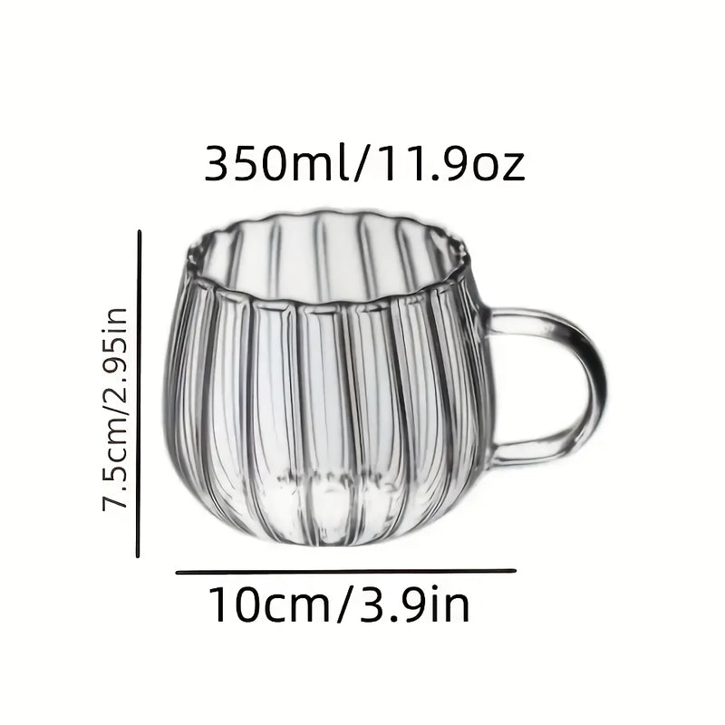 pumpkin pattern glass mug set, view 8 - MRSLM
