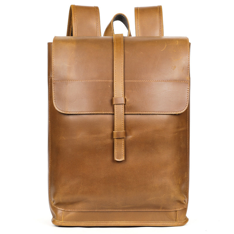 cowhide leather travel backpack, view 7 - MRSLM